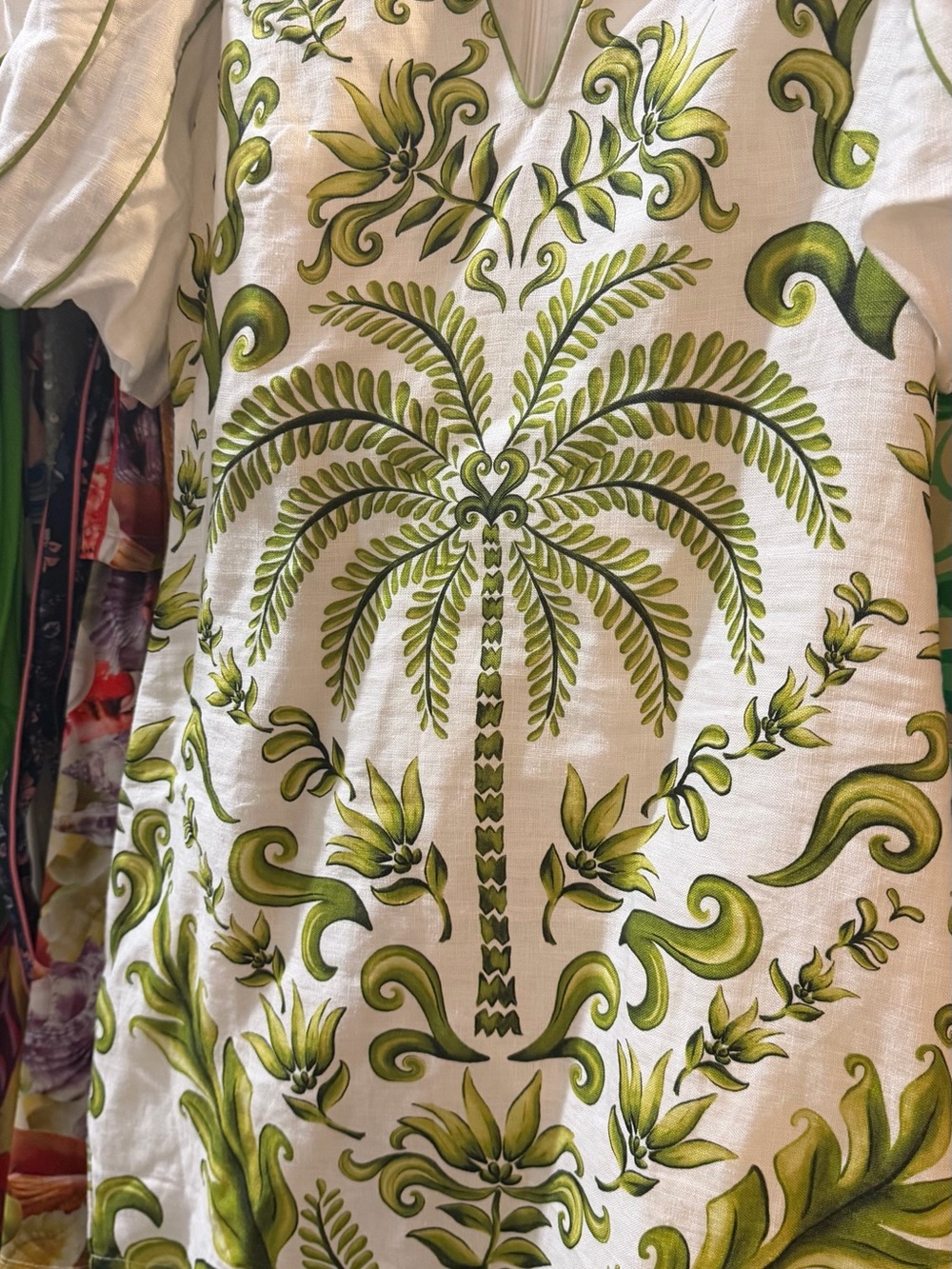 NEW Farm Rio White and Green Floral V-Neck Mini Dress Sz S - Picture 6 of 6